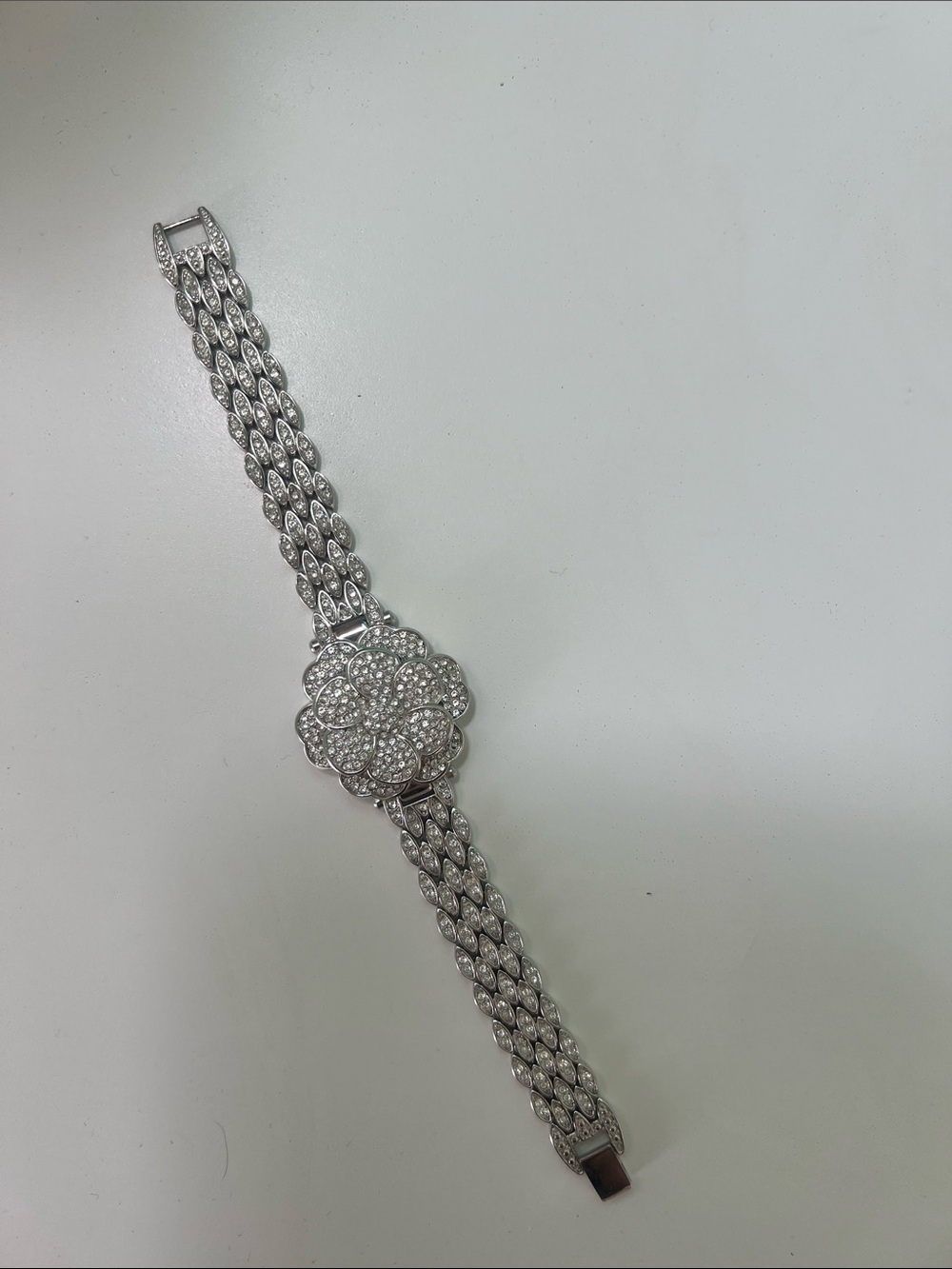 Suzanne Somers Crystal Hidden Flower Watch